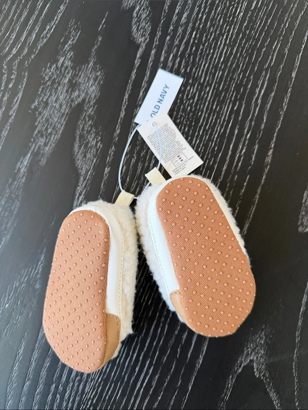 Old Navy Cream Sherpa Baby Crib Shoes